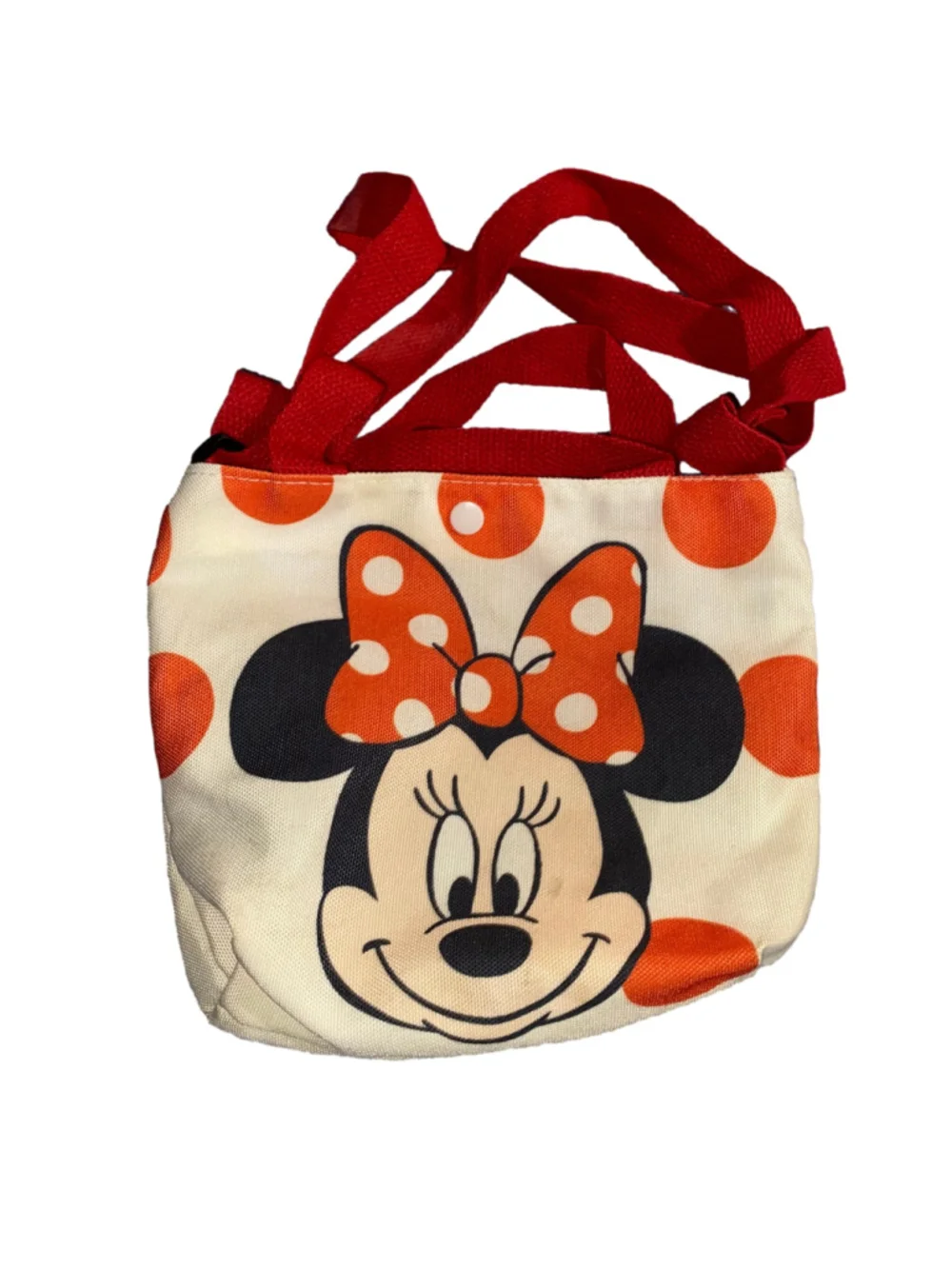 Girls Disney Minnie Mouse Small Canvas Bag One Size White Red
